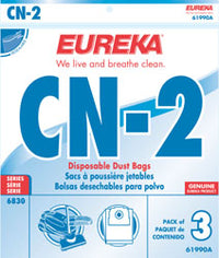 Eureka CN-2, CN2 Vacuum Bags by Envircare Series 6830, Power Team, Canister, General Electric Vacuum Cleaners, 61990A, 61990, 6830, 6831, 6833, GE6830, GE 6830