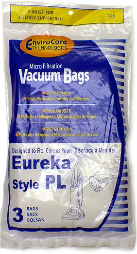 Eureka PL Upright Vacuum Bags - Generic - 3 pack 62389A, 62389, 67707, 