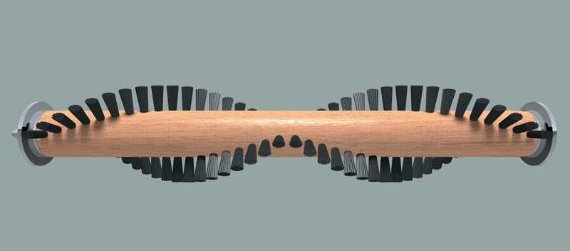 PN4 BRUSH ROLL ASSEMBLY WITH FERRULES 2 ROWS