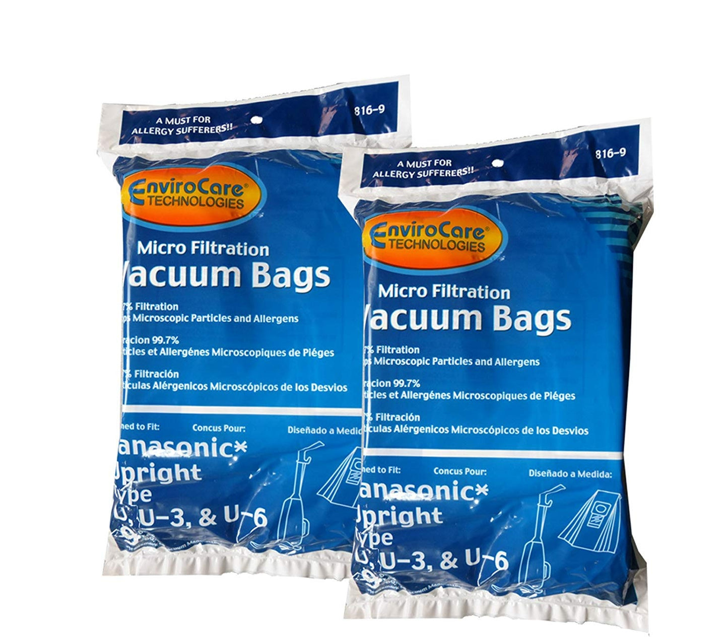 18 Panasonic U, U-3 & U-6 Upright Vacuum Cleaner Bags