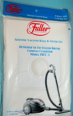 Fuller Brush  FBCC-1 Compact Canister vacuum cleaner bags - Genuine - 6 Bags, FBC-6, CC-6
