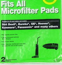 Universal Micro Filter Pad - Fits Dirt Devil, Eureka, Hoover, GE, Kenmore, Panasonic and more