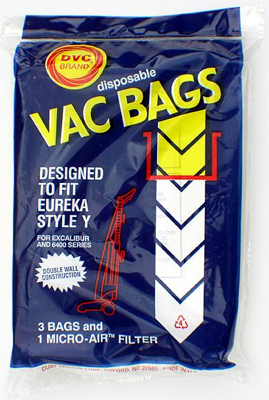 Eureka Y Vacuum Bags - Generic - 3 bags + 1 filter/pack