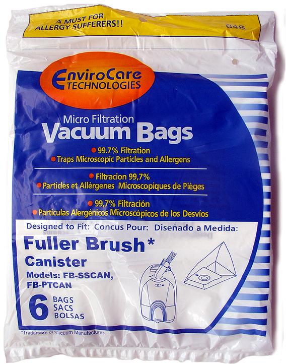 Fuller Brush 06.155 Canister vacuum cleaner bags- Generic #848 - 6 pack