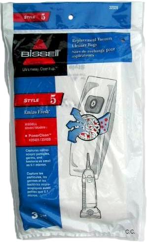 Bissell 32028 Style 5  Vacuum cleaner bags- Genuine - 3 pack