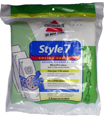 Bissell 30861 Style 7 Vacuum Cleaner Bags- Genuine - 3 pack