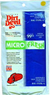 Royal/Dirt Devil 3-103075-001 Type G HandVac  Vacuum Bags - Genuine  - 3 pack