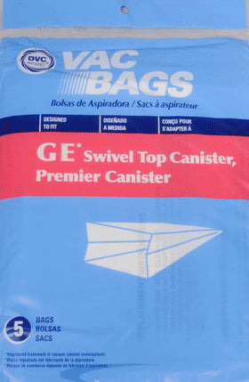 GE  C Series 405329 Vacuum Bags for Premier  Whirlwind Swivel Top Canister - 5 Pack