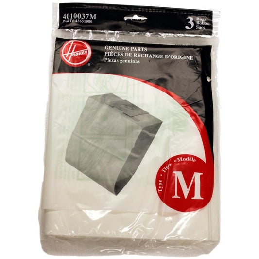 Hoover  M  Vacuum  Bags 4010037M- Genuine - 3 Bags in a pack
