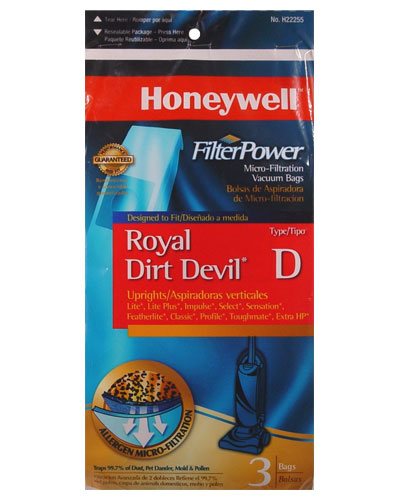 Honeywell FilterPower Micro-Filtration Vacuum Bags - Royal Dirt Devil Type D
