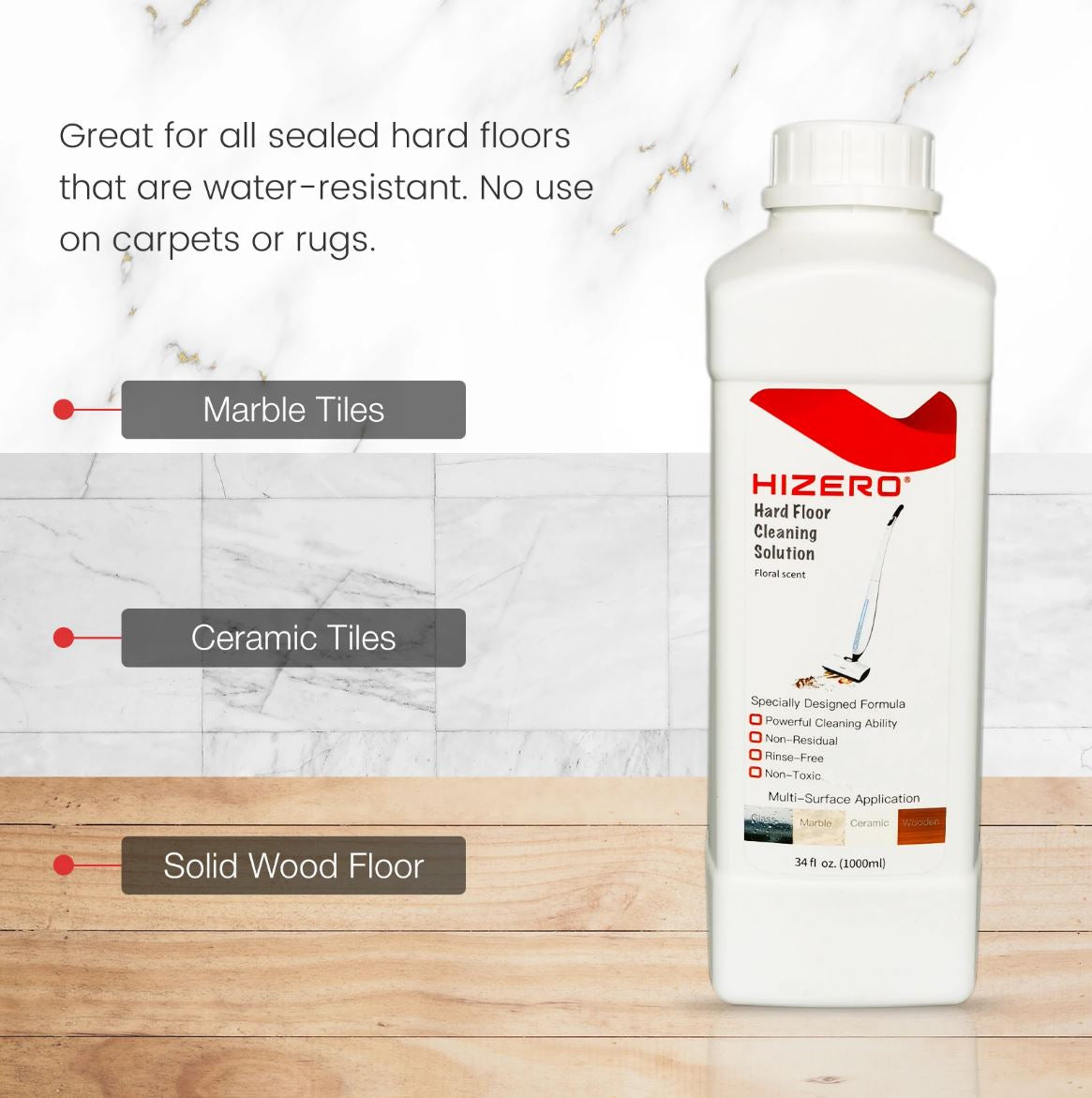 CLEANING SOLUTION,FLORAL-HIZERO BIONIC MOP
