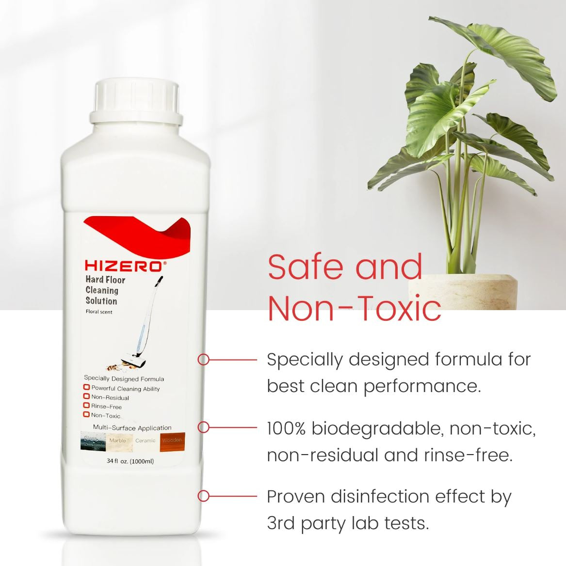 CLEANING SOLUTION,FLORAL-HIZERO BIONIC MOP