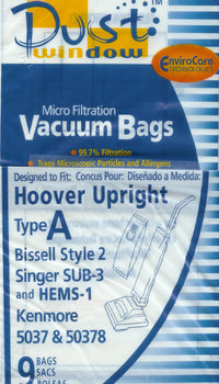 Hoover A Upright Vacuum Bags 4010001A  - Generic - 9 pack