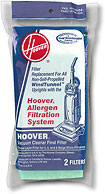 Hoover Non Self Propelled WindTunnel Bagged Models Final Filter 38766009 - 2 Pack