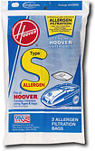 Hoover S Vacuum  Bags Allergen 33 Cts. 4010100S, 4010155S KIT11 - Genuine - MEGA DEAL