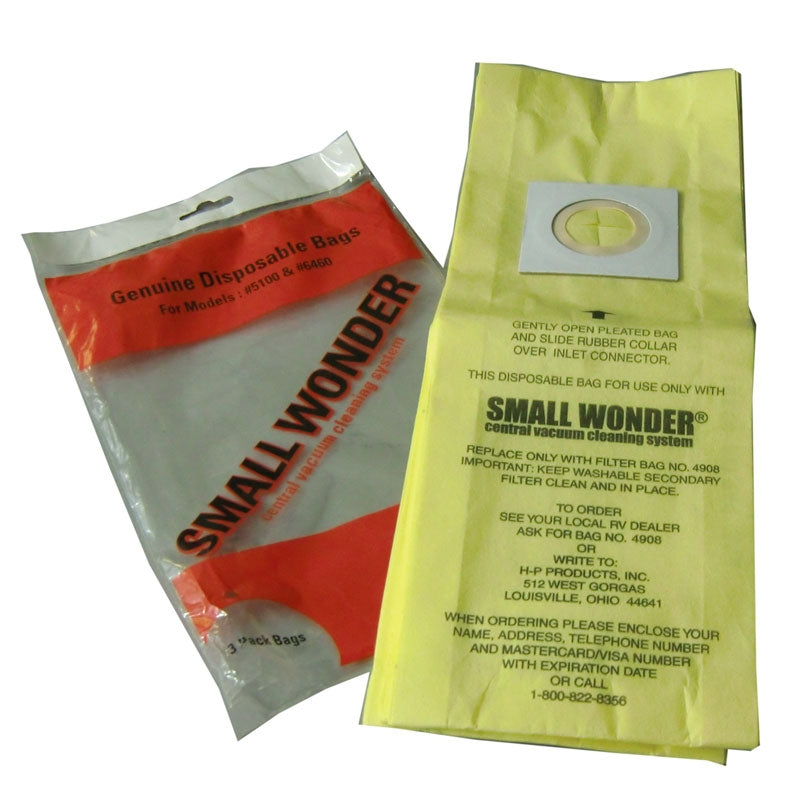 HP Products: HP-4908 Paper Bag, Small Wonder Central Vac 5100/6460 3 Pk