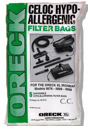 ORECK IRON MAN ORIGINAL BAGS (5 PACK) #PKIM76.5
