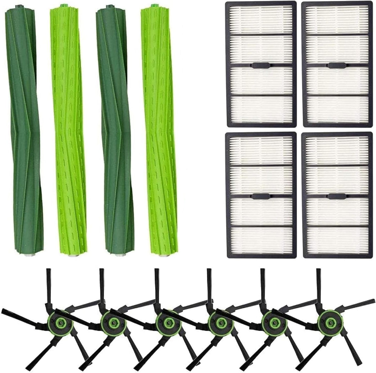 Replacement Parts Fit for iRobot Roomba s9 (9150) s9+ (9550) s Series Robot Vacuum (2 Rubber Brushes Pair, 4 Filters, 6 Side Brushes)