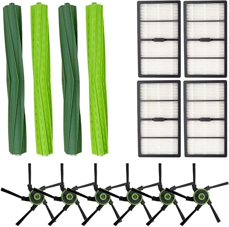 Replacement Parts Fit for iRobot Roomba s9 (9150) s9+ (9550) s Series Robot Vacuum (2 Rubber Brushes Pair, 4 Filters, 6 Side Brushes)