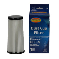 Kenmore Replacement: KER-1835 Filter,:( DCF5 Cone Shaped Kenmore Dirt Cup Pleated
