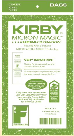 Kirby Style F Micron Magic HEPA Vacuum Cleaner Bags  197209- 3 Pack  - Genuine