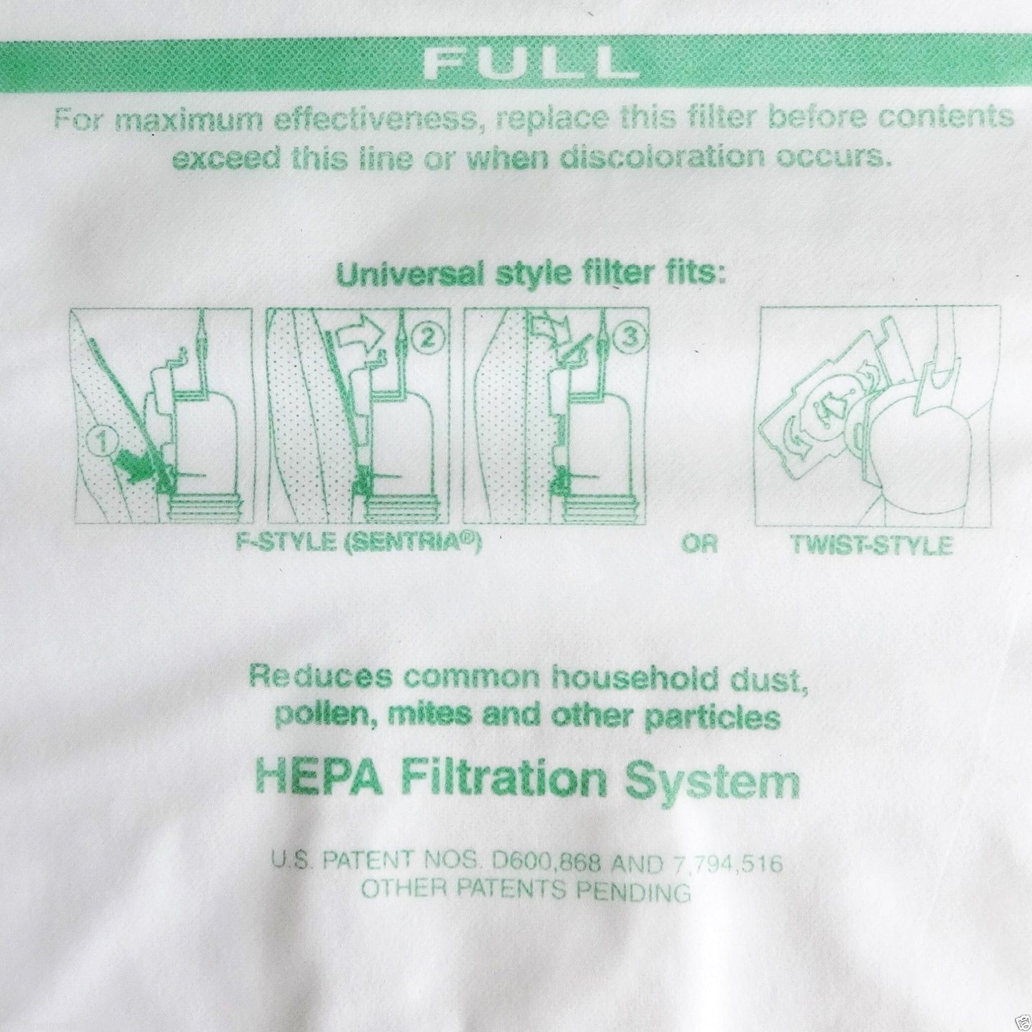 Kirby Style F 204808 Allergent Reduction Micron Magic Vacuum Cloth Bags - 6 pack - Genuine with 0.3 Micron Filtration