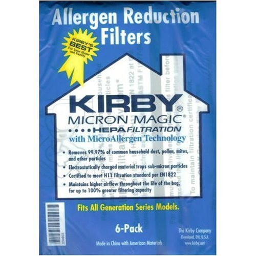 Kirby Generation 3, 4, 5, 6, Ultimate G and Sentria Allergen Reduction Filter Synthetic Cloth Bags 6 Pack