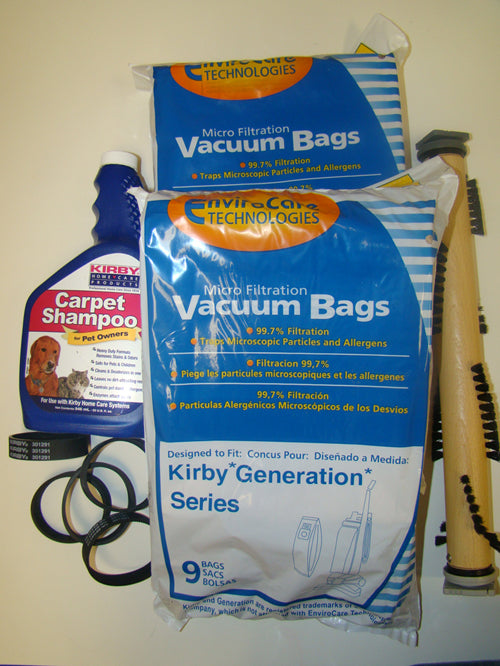 Kirby Generation 3, 4, 5, 6 Maintainence Kit - 18 bags, 5 belts, 1 Shampoo  1 Brushroll