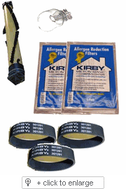 Kirby Generation One Year Supply Kit, Includes 12 Bags, 3 Belts, 1 Light Bulb and 1 Roller Brush.