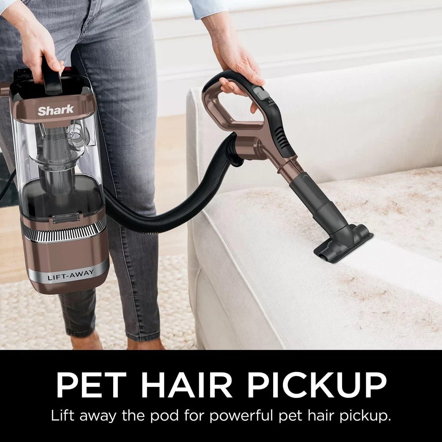Shark Rotator Upright Vacuum Cleaner with Self-Cleaning Brushroll Powerful Pet Hair Pickup and HEPA Filter, Lift-Away w/DuoClean, Reconditioned #LA455ENA