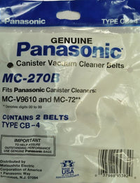 Panasonic Type CB-4 Vacuum Belt MC-270B For  Canisters Vacuums - Genuine - 2 Belts