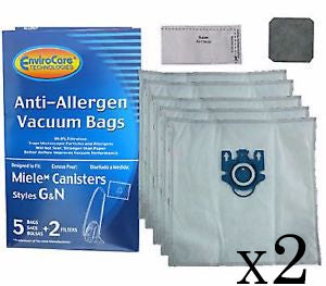 9 Replacement HEPA Miele Vacuum Bags for S2120, S2121 Olympus & 2 Filters