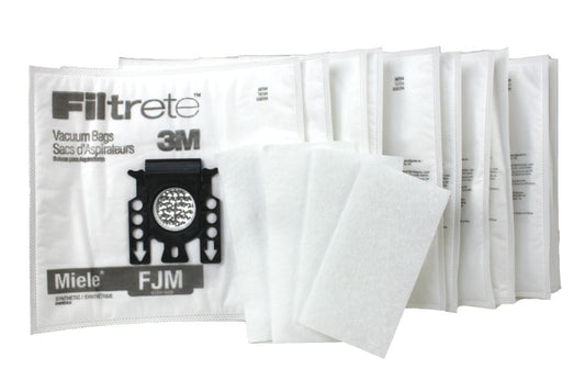 Miele Replacement: MIR-1403 Paper Bag, 3M Miele Style FJM Synthetic 10Pk+4filters