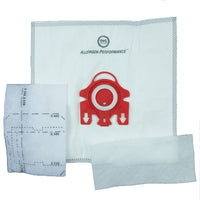 Replacement Miele F/J/M Synthetic Cloth Dust Bags With Plastic Collar 5 bags and 2 Filters with HEPA Grade Advanced Fiber Filtration