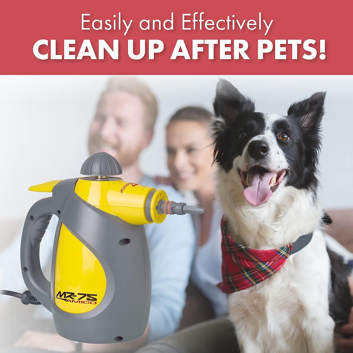 Vapamore MR-75 Amico Hand Held Steam Cleaner with Attachments - Kills dust mites, spores, mold and mildew chemical free.