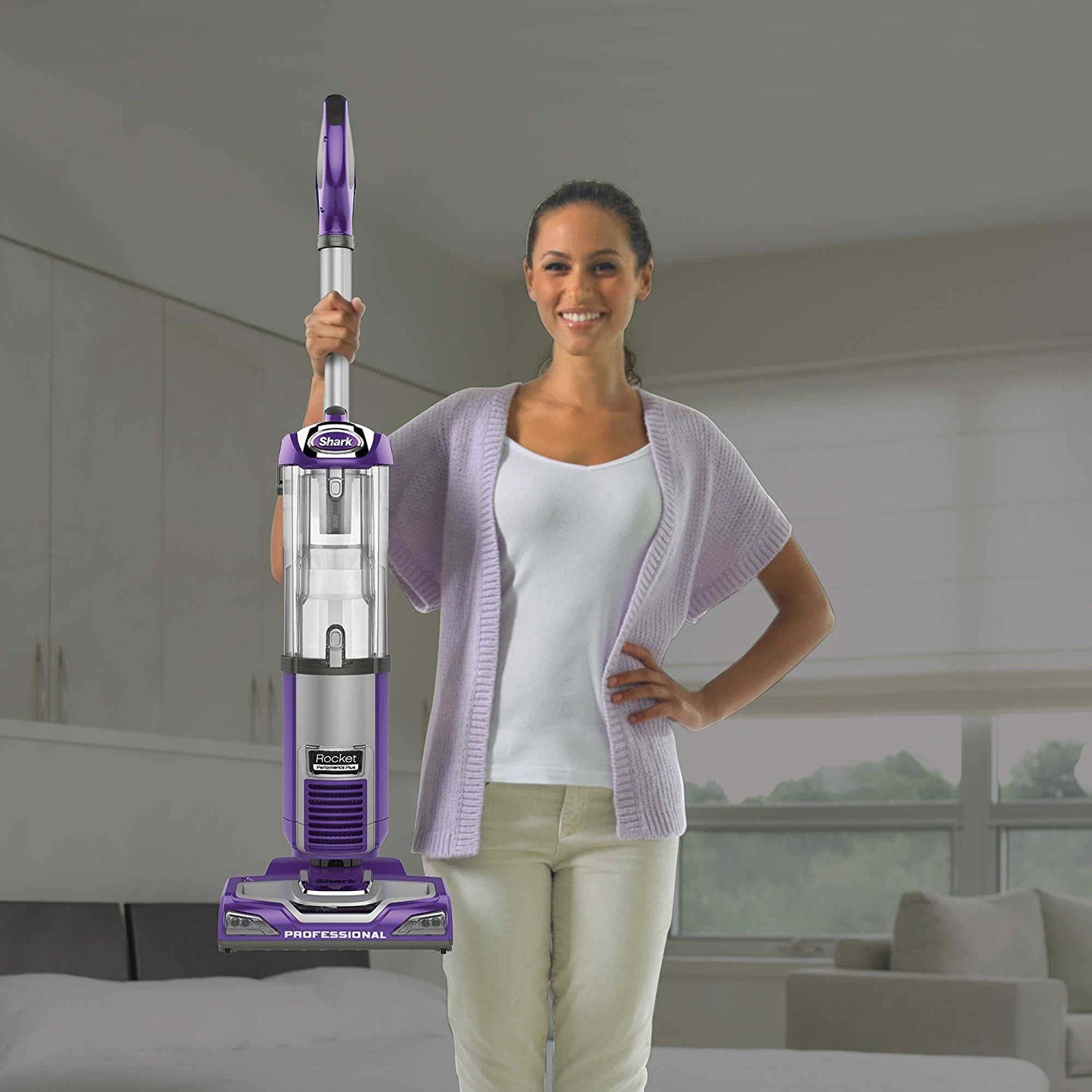 Shark Rocket Professional Performance Plus Bagless Upright Vacuum, Purple NV470 (Certified Refurbished)