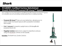 Shark Rotator Powered Lift-Away Speed Vacuum, Blue NV680 (Certified Refurbished)