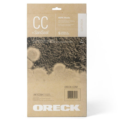 Oreck TYPE CC Odor Fighting Vacuum Bags CCPK8OF / CCPK80H - 6/pk with 99.97% of particles at .3 microns #AK1CC6H