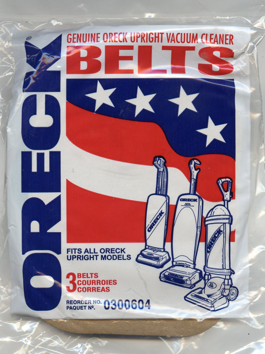 Oreck  0300604 Vacuum Cleaner Belt for all Oreck Uprights - Genuine - 3 Belts