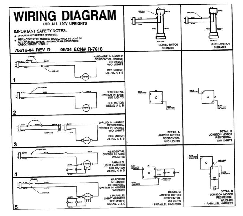 Oreck Motor Wiring Instructions 1 of 2