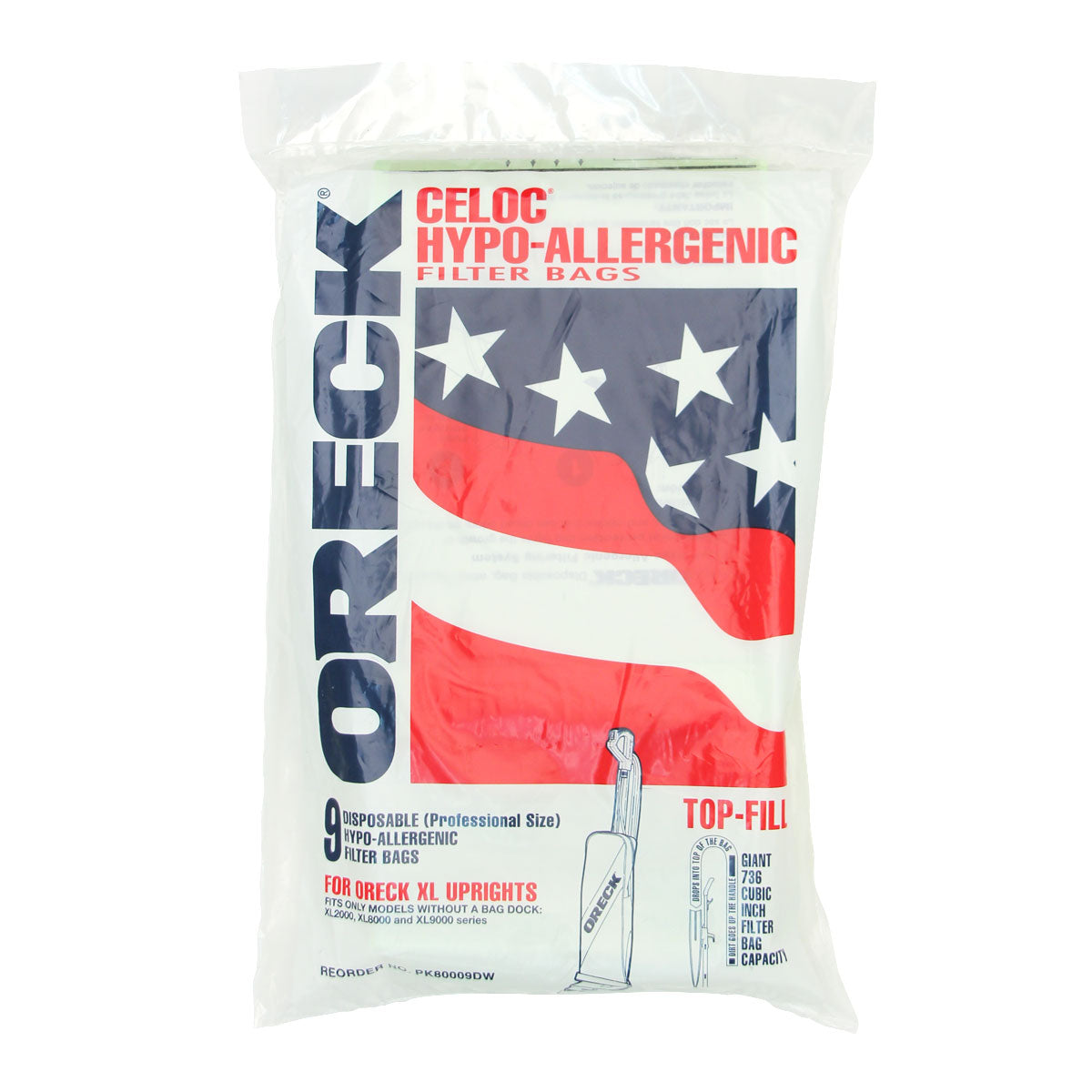 Oreck: O-80009DW Paper Bag, Old Style W/O Bag Docking 9 Pk