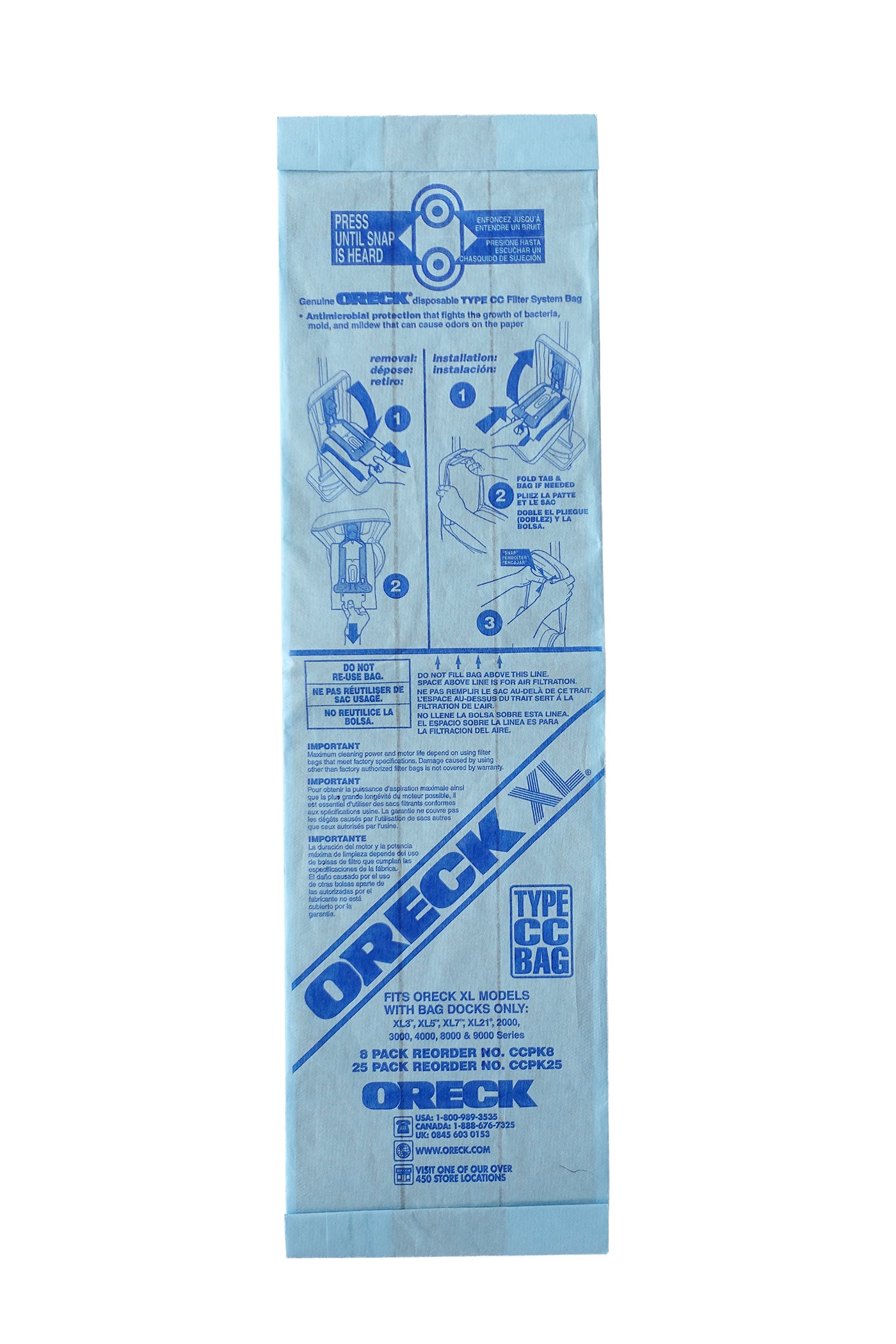 Oreck XL2 Vacuum Bags - 6 Pack