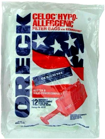 Oreck PKBB12DW Compact Canister Buster B  Hypo-Allergenic-12 bags