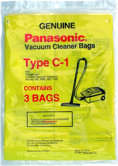 Panasonic Type C-1 vacuum cleaner bags- Genuine - 3 Pack