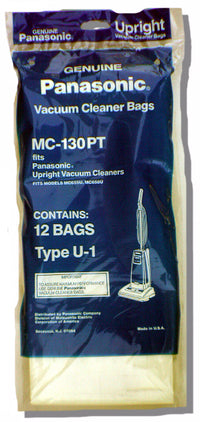 Panasonic Type U-1 MC-130PT Vacuum Cleaner Bags -  Genuine - 12 pack