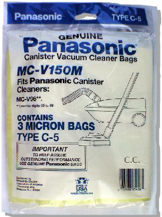 Panasonic Type C-5 Micron vacuum cleaner bags MC-V150M-  3 pack