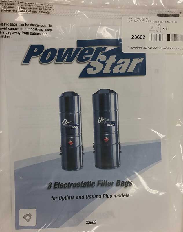 Powerstar Bags for Optima,Optima Eden & Optima Plus #23662 - 3/pk. Fits 99191, 99192, 99193, TDSAC23P