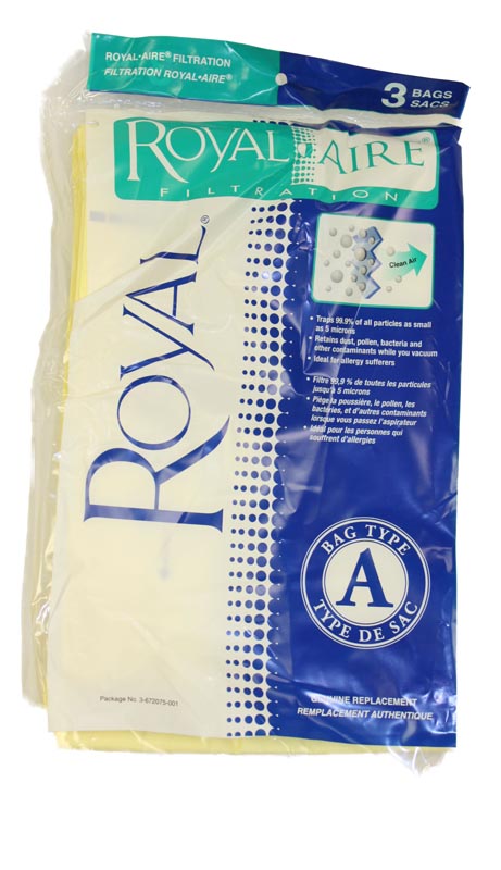 Replacement Royal Type A Bags 3-672075-001-  3 pack