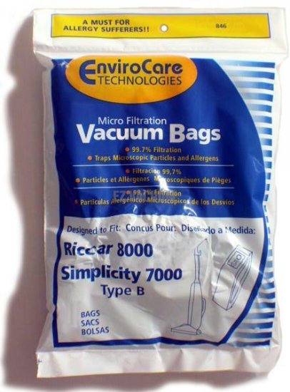 Riccar 8000 Type B-Bags- 6 pack