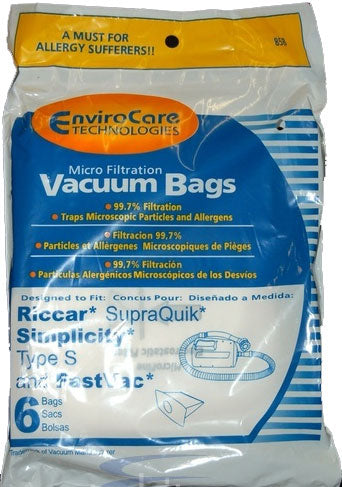 Simplicity Type S Bags for Sport Canisters - Generic - 6 Pack